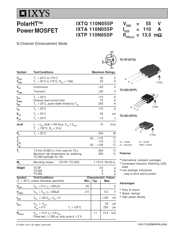 IXTQ110N055P