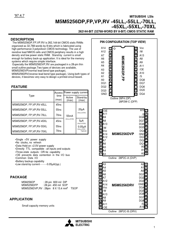 M5M5256DP-55LL