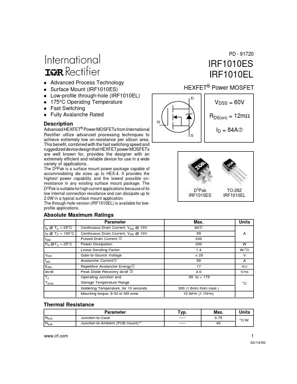 IRF1010EL