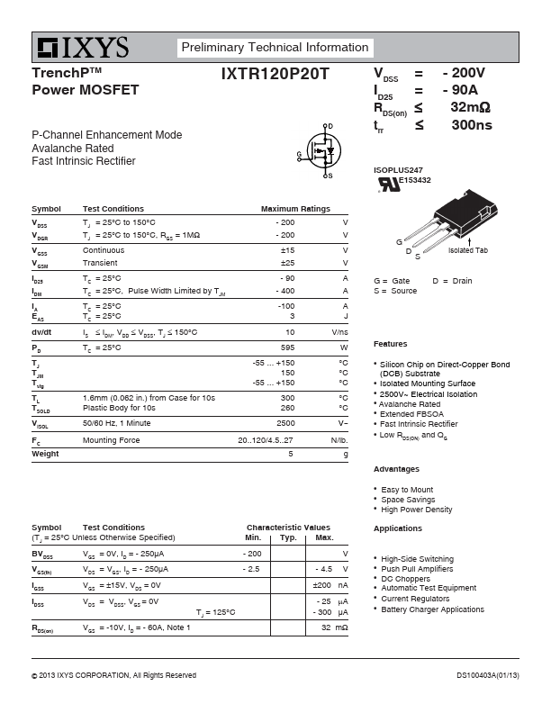 IXTR120P20T