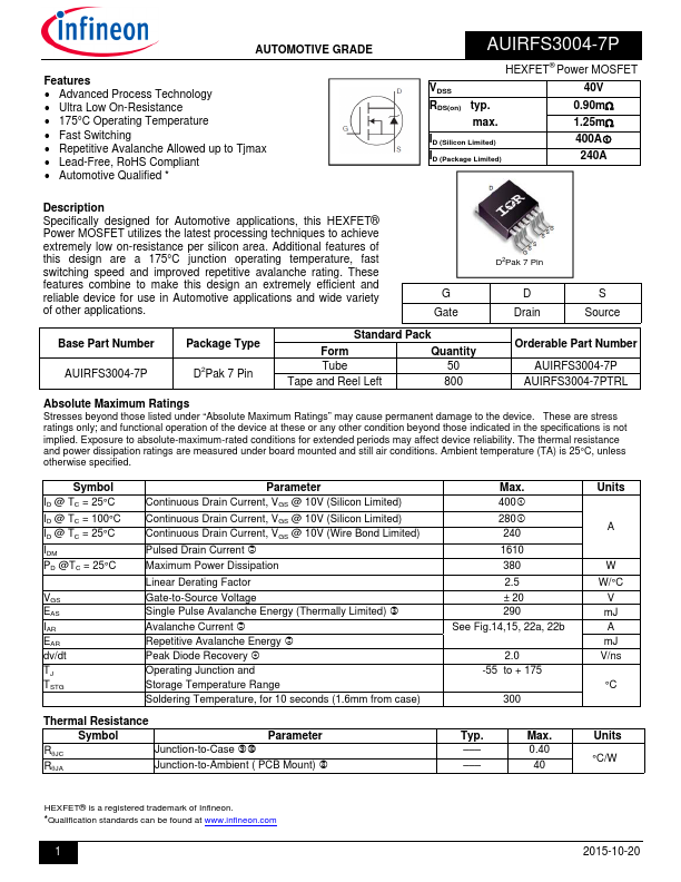 AUIRFS3004-7P