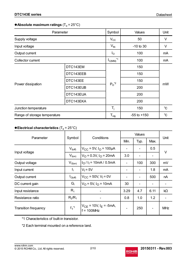 DTC143EUB