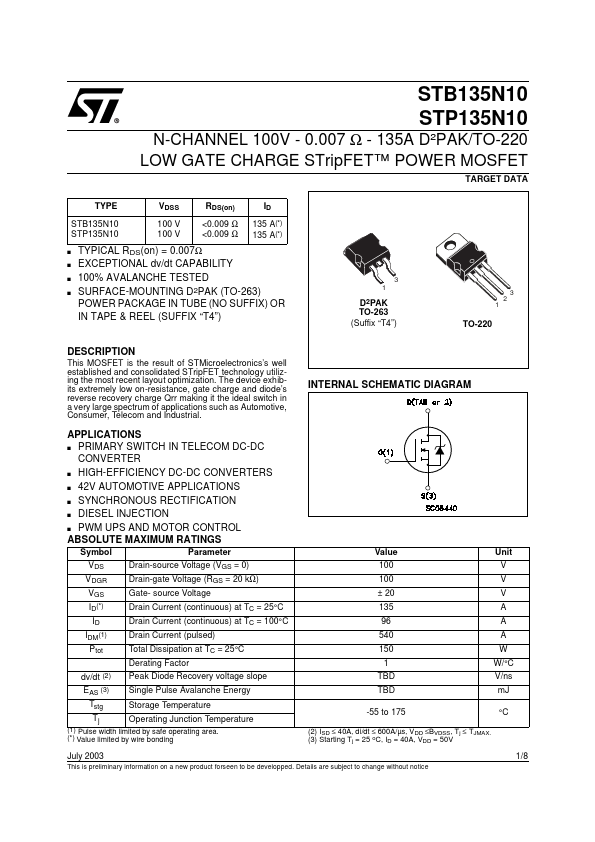 STB135N10