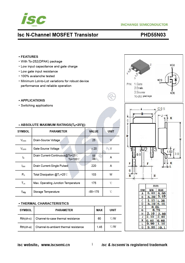 PHD55N03