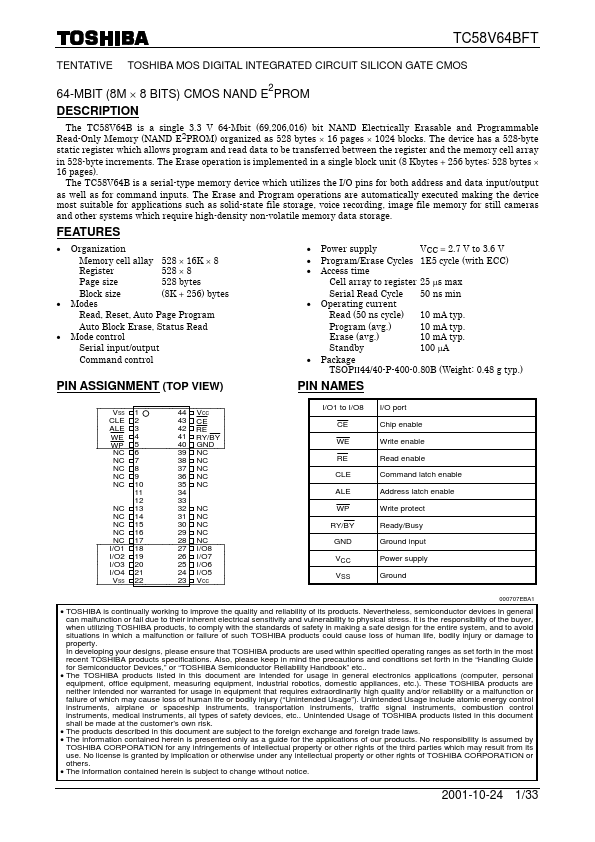 TC58V64BFT