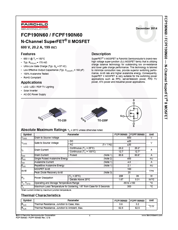 FCPF190N60