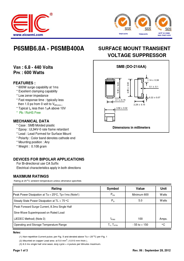 P6SMB91A