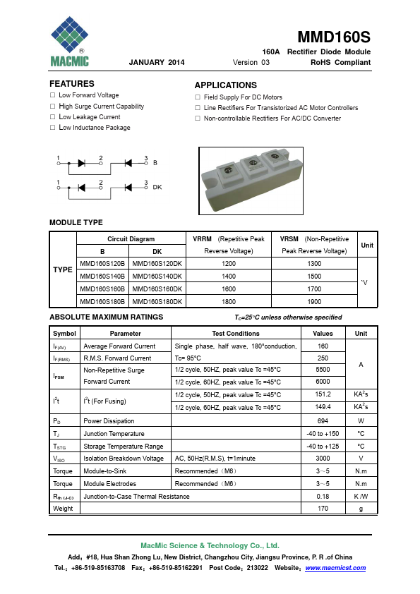 MMD160S120DK