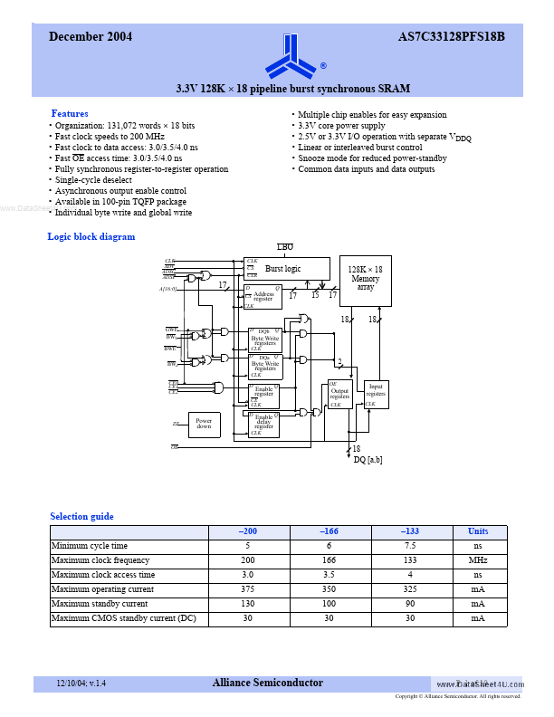 AS7C33128PFS18B