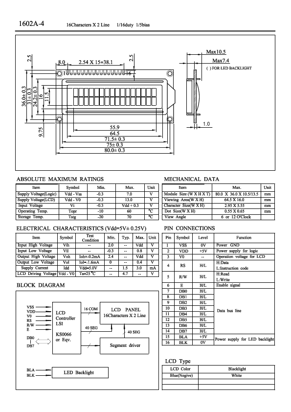 LCM1602A-4