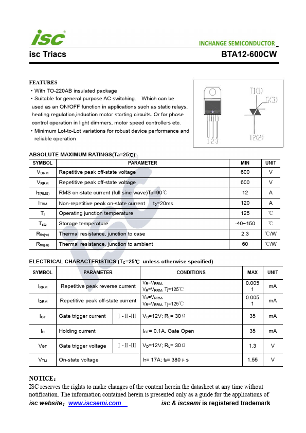 BTA12-600CW