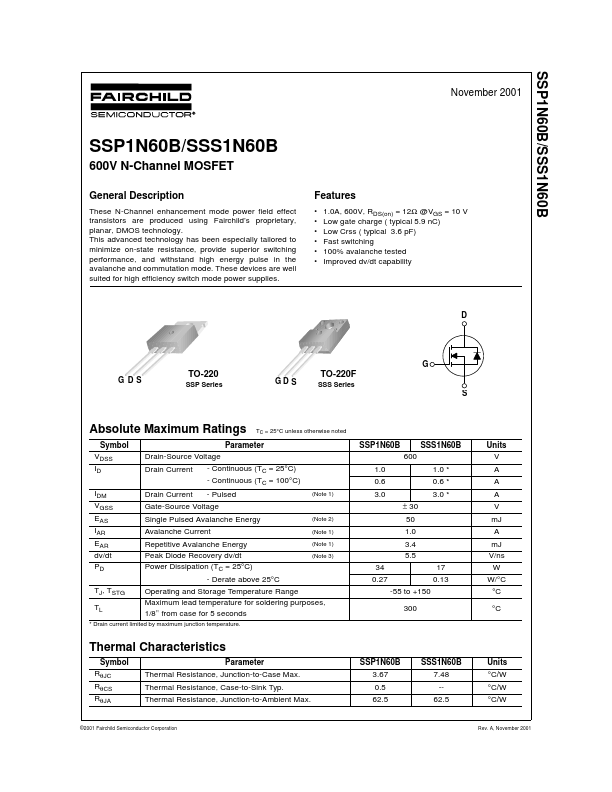 SSP1N60B