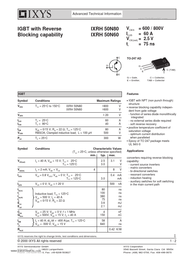 IXRH50N60