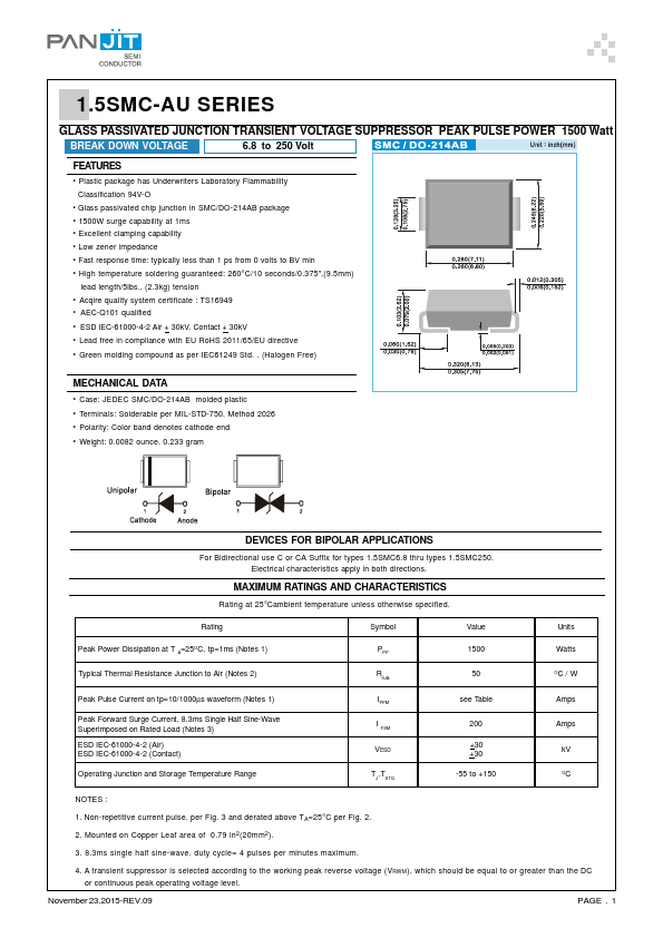 1.5SMC6.8-AU