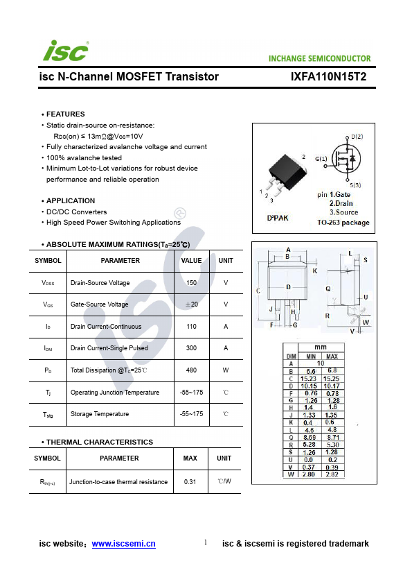 IXFA110N15T2