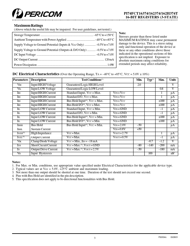 PI74FCT162H374T