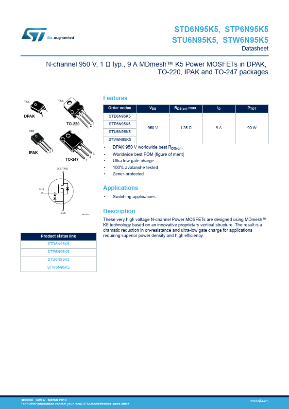 STD6N95K5