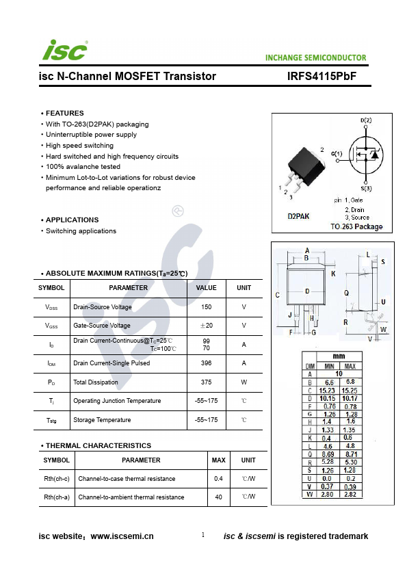 IRFS4115PbF