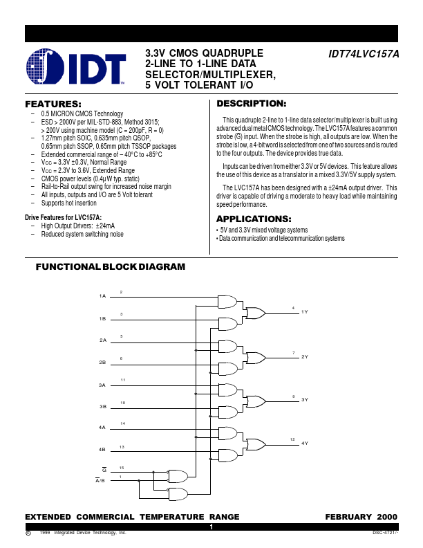 IDT74LVC157A