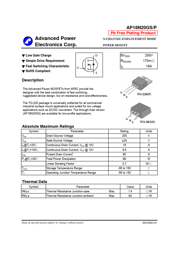 AP18N20GS