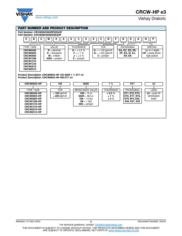 CRCW0603-HPe3