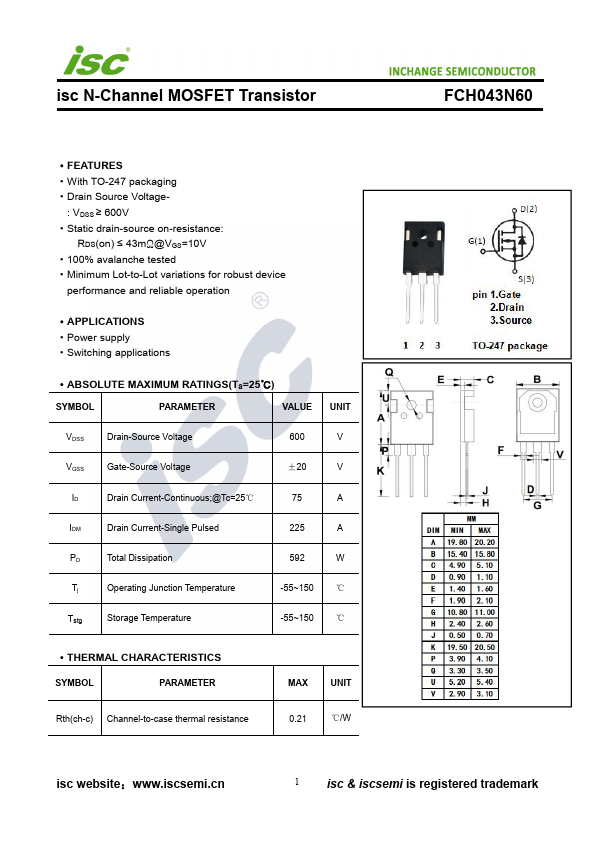 FCH043N60