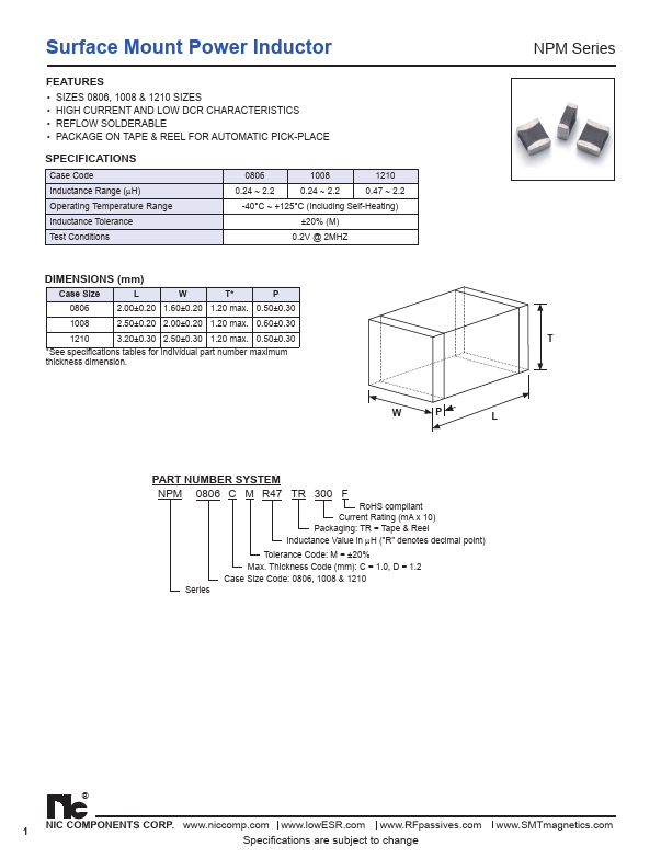 NPM0806DM1R0TR230F