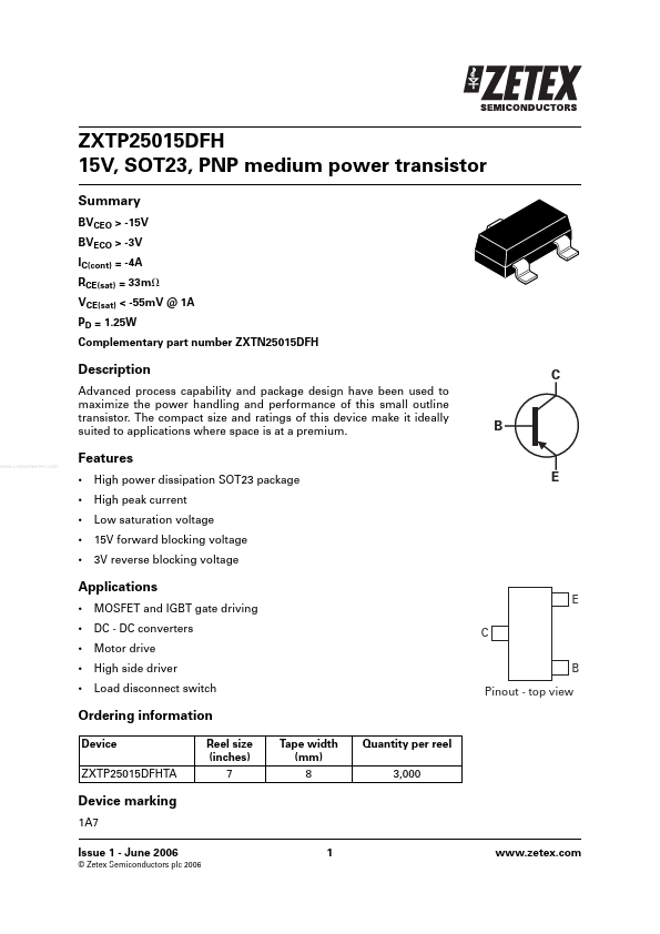 ZXTP25015DFH