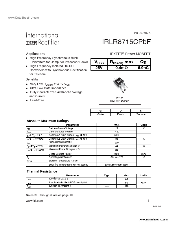 IRLR8715CPBF