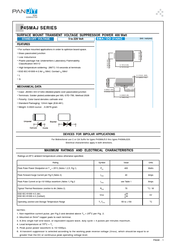 P4SMAJ110CA