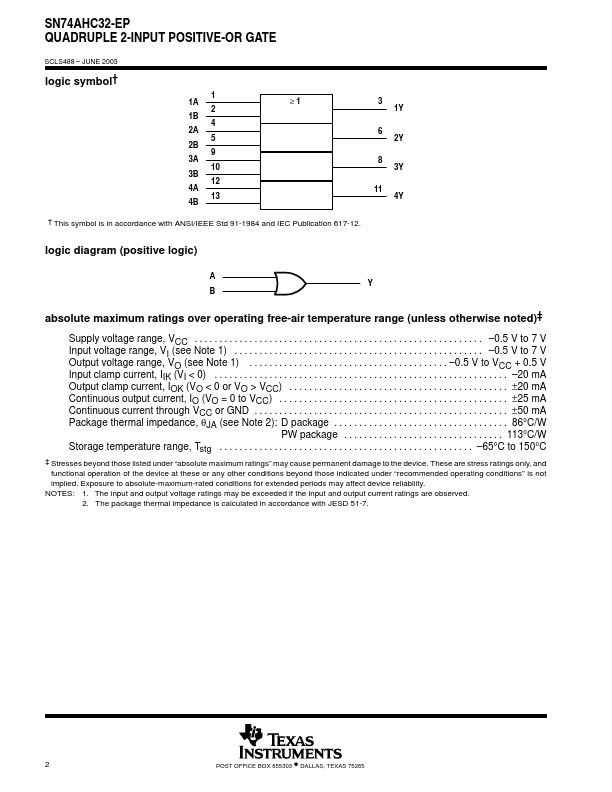 SN74AHC32-EP