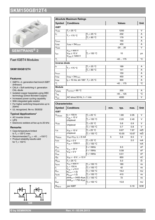 SKM150GB12T4