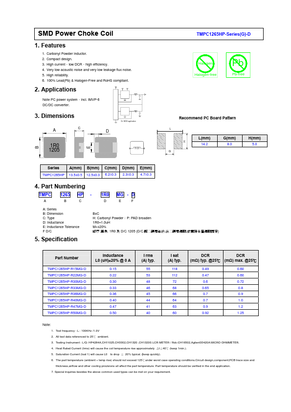 TMPC1265HP-130MG-D