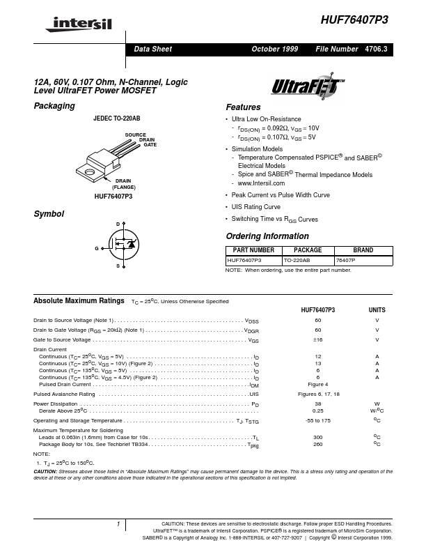 HUF76407P3