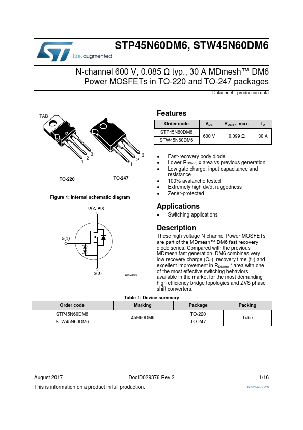 STW45N60DM6