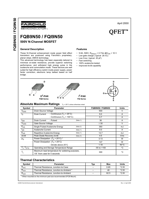 FQB9N50