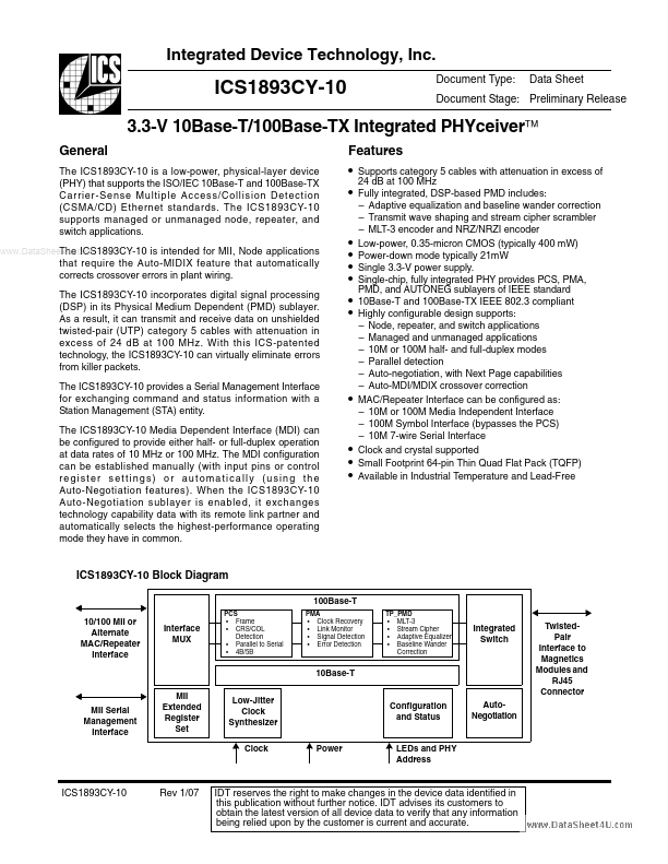 ICS1893CY-10