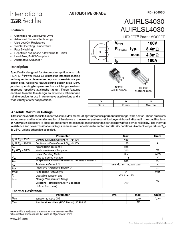 AUIRLSL4030