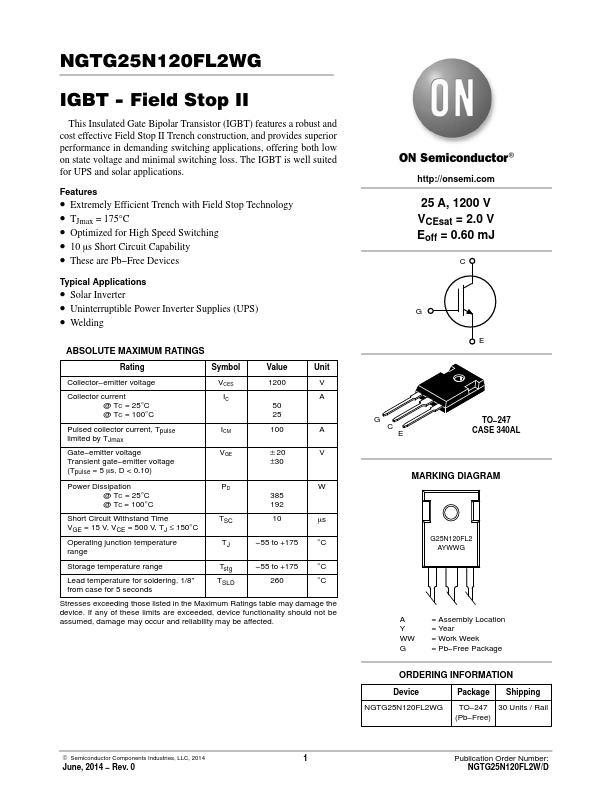 NGTG25N120FL2WG