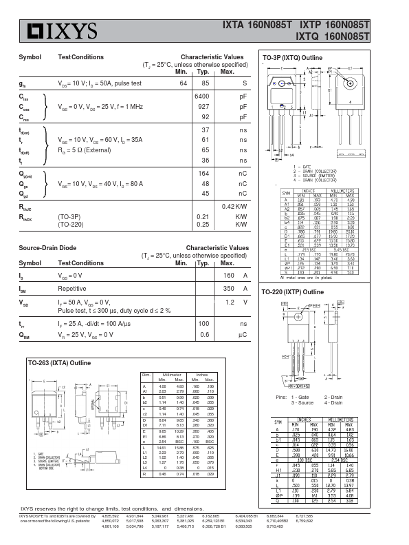 IXTQ160N085T