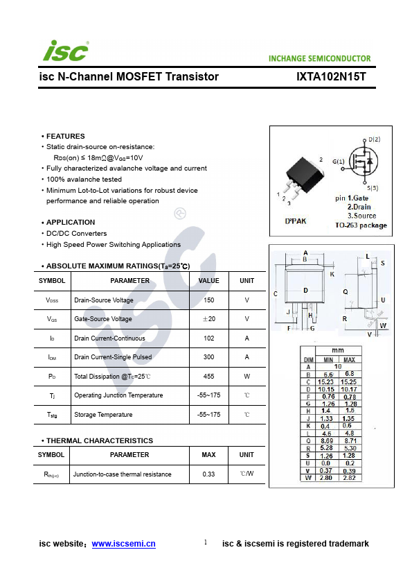 IXTA102N15T