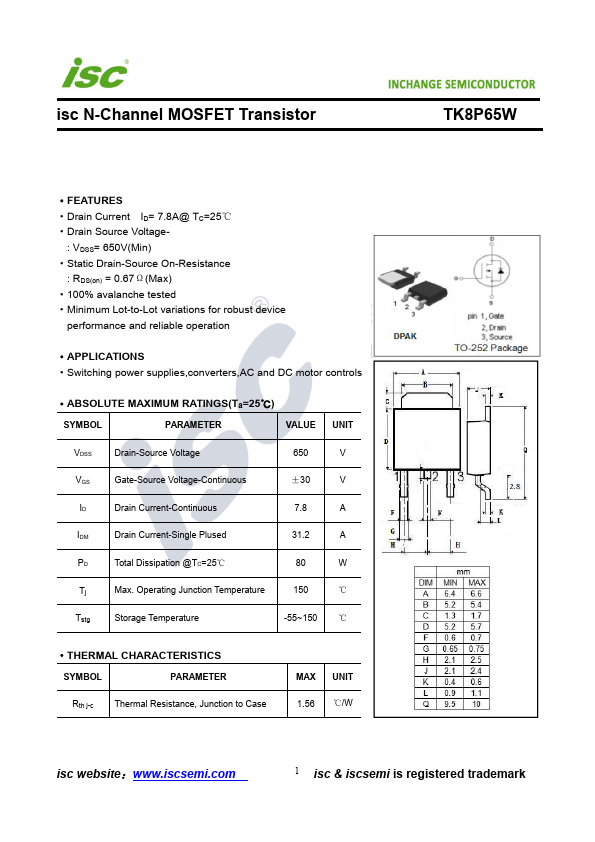 TK8P65W