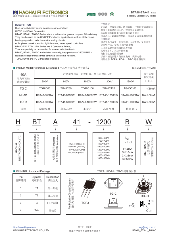 BTA40-1600BW