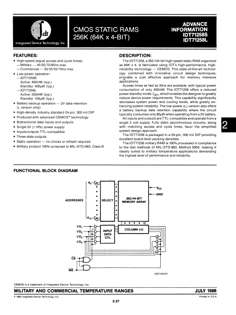 IDT71258S