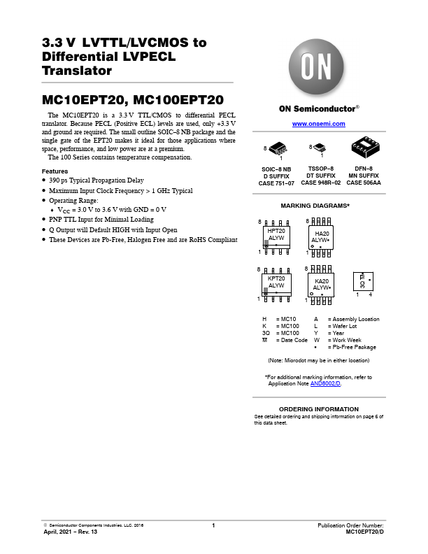 MC100EPT20