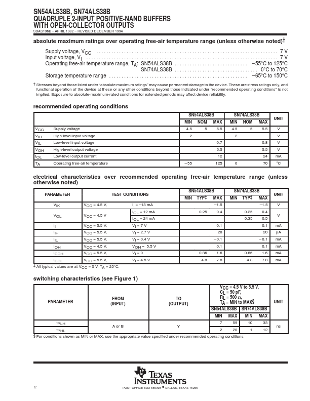 SN54ALS38B