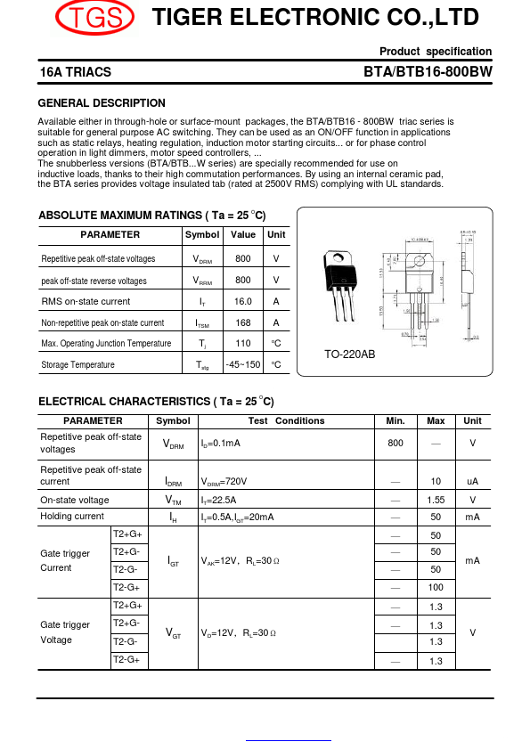 BTB16-800BW