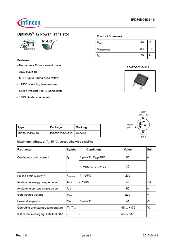 IPD50N04S4-10