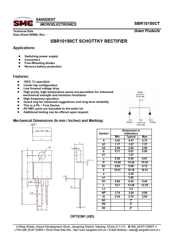 SBR10150CT