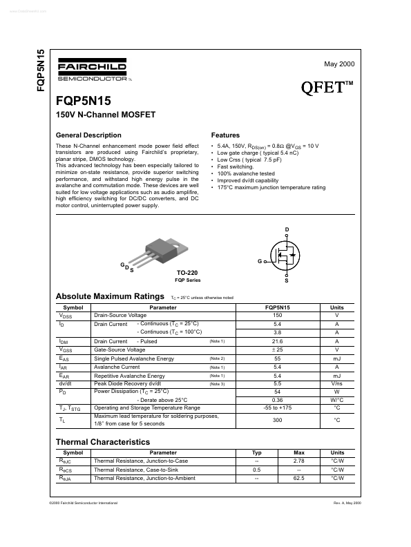 FQP5N15